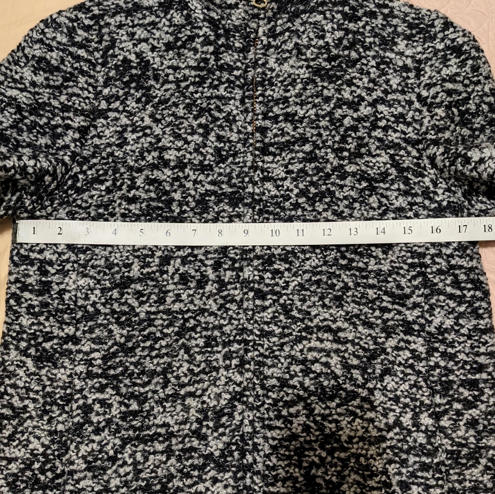 J.Crew LODGE COAT SPECKLED BOUCLE Sz 2 Ivory Black - Picture 6 of 6